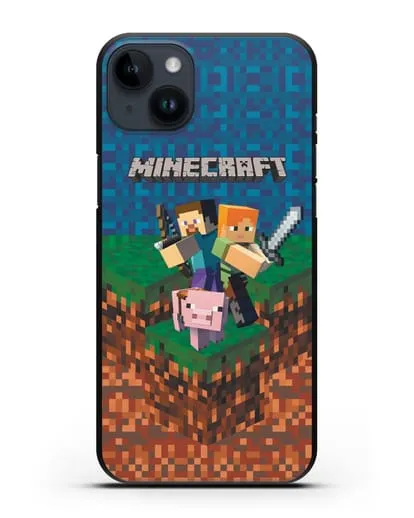 Чехол с картинкой Майнкрафт силиконовый для iPhone 14 Plus