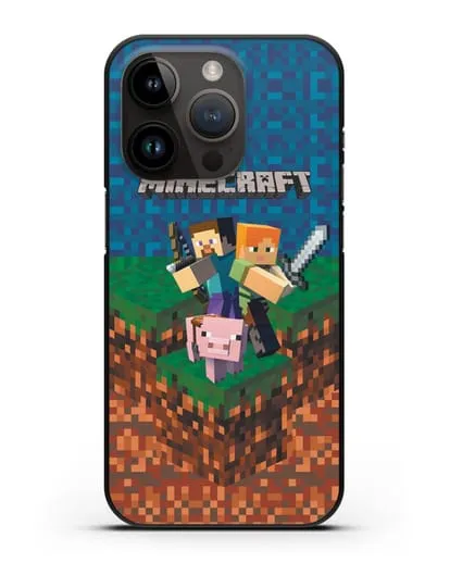 Чехол с картинкой Майнкрафт силиконовый для iPhone 14 Pro