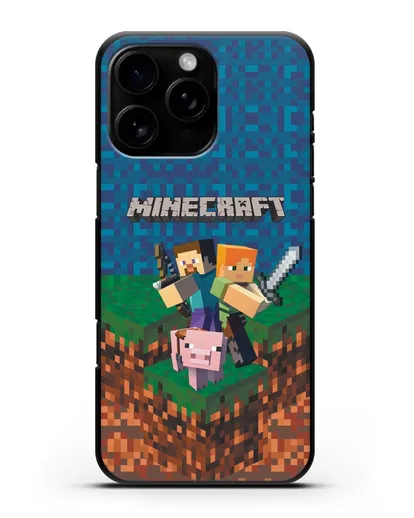 Чехол с картинкой Майнкрафт силиконовый для iPhone 16 Pro Max