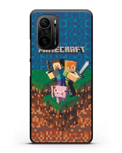 Чехол с картинкой Майнкрафт силиконовый для Xiaomi Poco F3