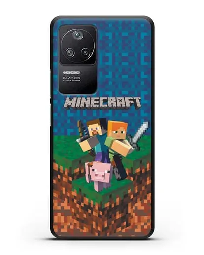 Чехол с картинкой Майнкрафт силиконовый для Xiaomi Poco F4