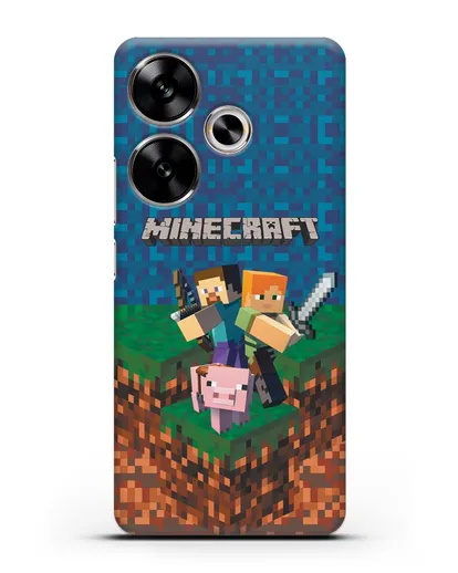 Чехол с картинкой Майнкрафт силиконовый для Xiaomi Poco F6