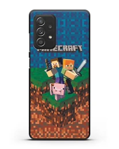 Чехол с картинкой Майнкрафт силиконовый для Samsung Galaxy A53