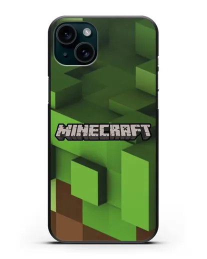 Чехол с изображением Minecraft силиконовый для iPhone 15 Plus