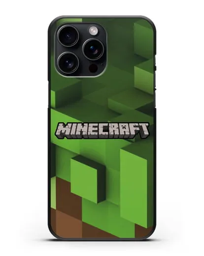Чехол с изображением Minecraft силиконовый для iPhone 15 Pro Max