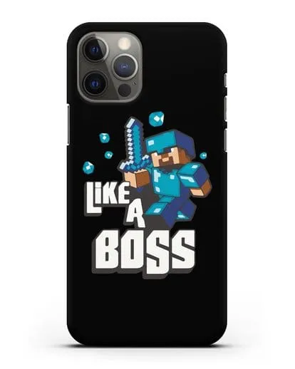 Чехол Minecraft с надписью Like A Boss силиконовый для iPhone 12 Pro