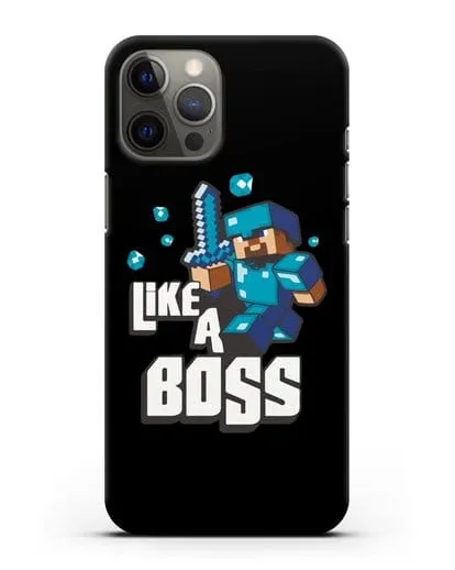 Чехол Minecraft с надписью Like A Boss силиконовый для iPhone 12 Pro Max