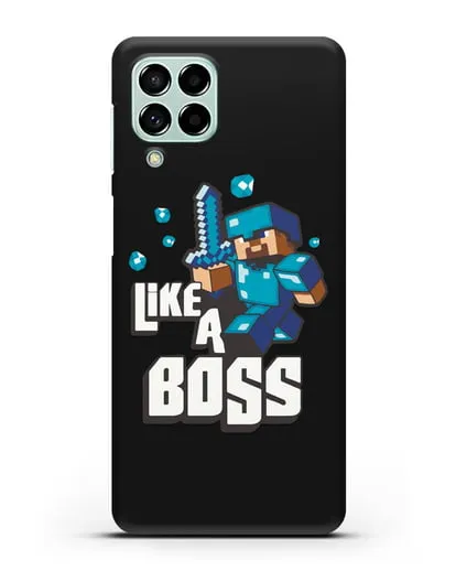 Чехол Minecraft с надписью Like A Boss силиконовый для Samsung Galaxy M53 [SM-M536]