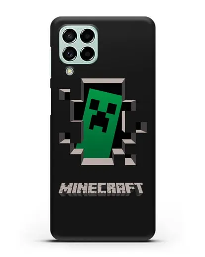 Чехол с крипером и надписью Minecraft силиконовый для Samsung Galaxy M53 [SM-M536]