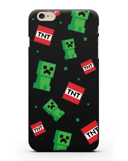 Чехол с криперами и динамитом силиконовый для iPhone 6 Plus