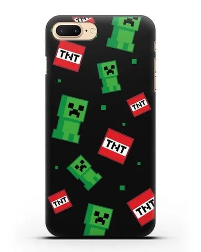 Чехол с криперами и динамитом силиконовый для iPhone 8 Plus