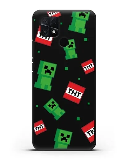 Чехол с криперами и динамитом силиконовый для Xiaomi Poco C40