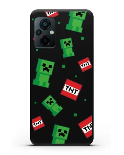 Чехол с криперами и динамитом силиконовый для Xiaomi Poco M5