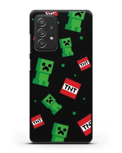 Чехол с криперами и динамитом силиконовый для Samsung Galaxy A53