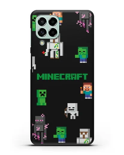 Чехол со стикерами Майнкрафт силиконовый для Samsung Galaxy M53 [SM-M536]