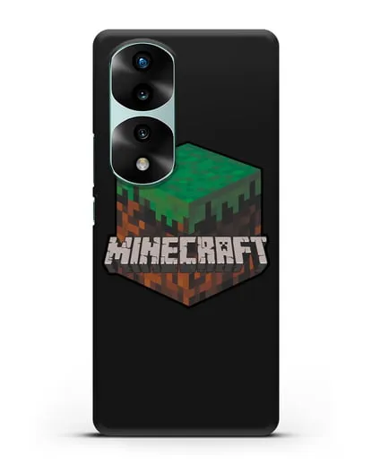 Чехол с логотипом Minecraft силиконовый для Honor 70 Pro