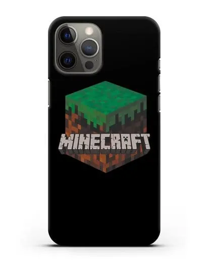 Чехол с логотипом Minecraft силиконовый для iPhone 12 Pro Max