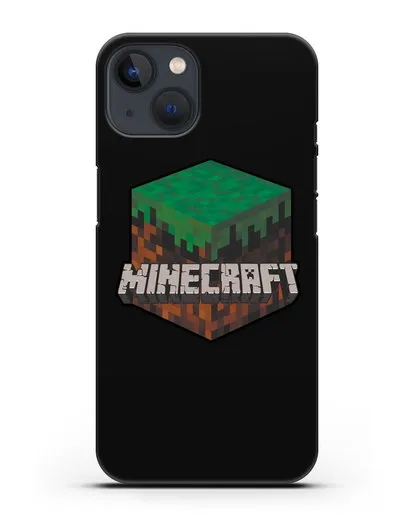 Чехол с логотипом Minecraft силиконовый для iPhone 13 Mini
