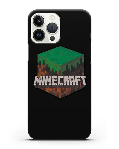 Чехол с логотипом Minecraft силиконовый для iPhone 13 Pro Max