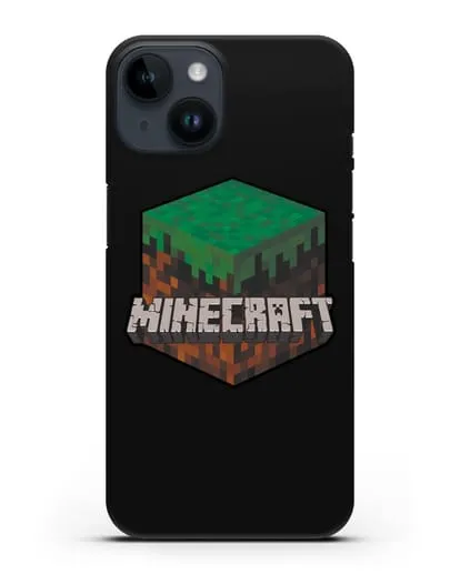 Чехол с логотипом Minecraft силиконовый для iPhone 14