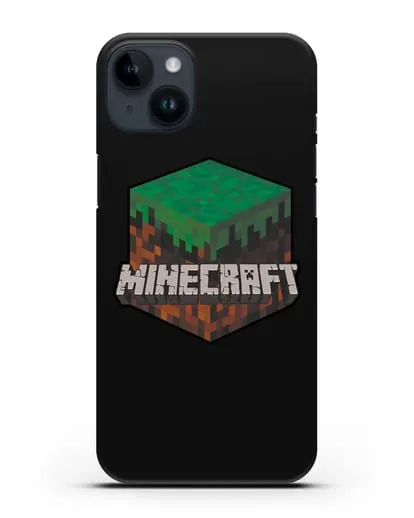 Чехол с логотипом Minecraft силиконовый для iPhone 14 Plus