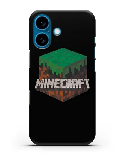 Чехол с логотипом Minecraft силиконовый для iPhone 16