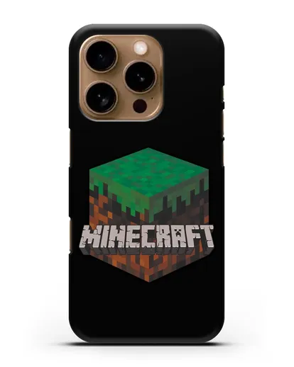 Чехол с логотипом Minecraft силиконовый для iPhone 16 Pro