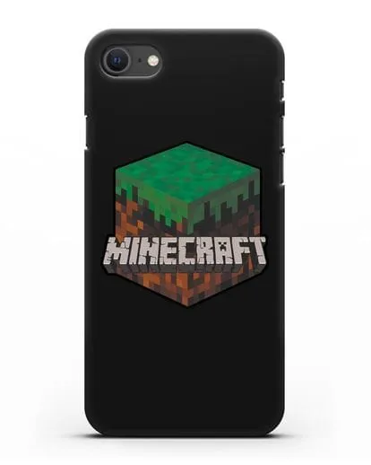 Чехол с логотипом Minecraft силиконовый для iPhone SE 2020