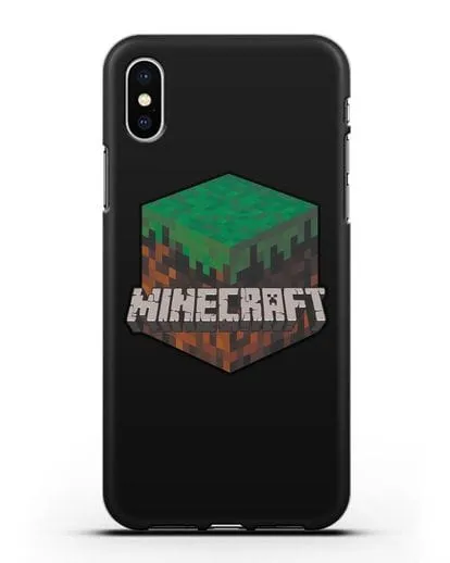 Чехол с логотипом Minecraft силиконовый для iPhone X