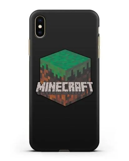 Чехол с логотипом Minecraft силиконовый для iPhone XS Max