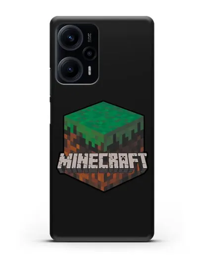 Чехол с логотипом Minecraft силиконовый для Xiaomi Poco F5