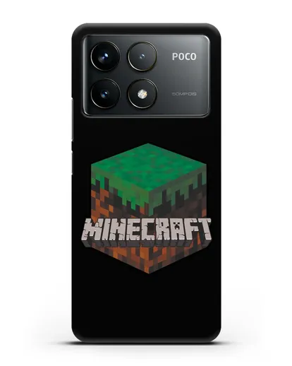 Чехол с логотипом Minecraft силиконовый для Xiaomi Poco F6 Pro