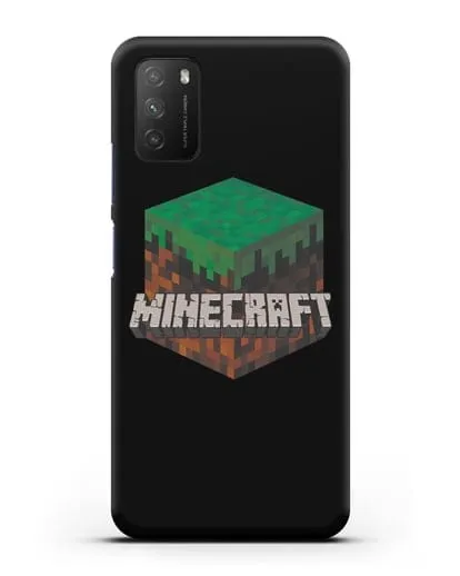 Чехол с логотипом Minecraft силиконовый для Xiaomi Poco M3