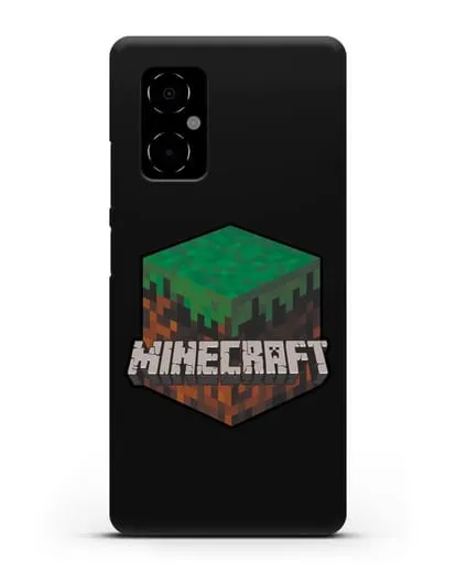 Чехол с логотипом Minecraft силиконовый для Xiaomi Poco M4 5G