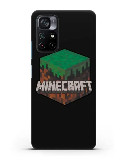 Чехол с логотипом Minecraft силиконовый для Xiaomi Poco M4 Pro 5G