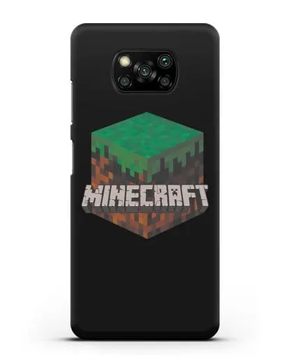Чехол с логотипом Minecraft силиконовый для Xiaomi Poco X3