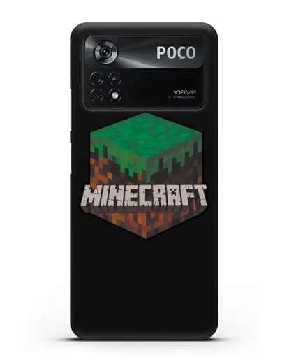 Чехол с логотипом Minecraft силиконовый для Xiaomi Poco X4 Pro
