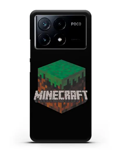 Чехол с логотипом Minecraft силиконовый для Xiaomi Poco X6 Pro