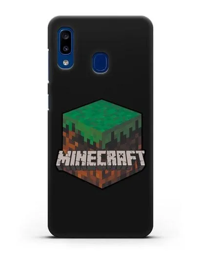 Чехол с логотипом Minecraft силиконовый для Samsung Galaxy A20 [SM-A205FN]