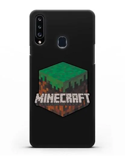 Чехол с логотипом Minecraft силиконовый для Samsung Galaxy A20s [SM-A207FN]