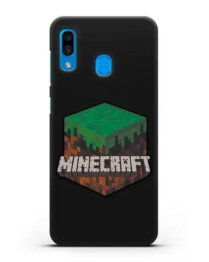 Чехол с логотипом Minecraft силиконовый для Samsung Galaxy A30 [SM-A305FN]