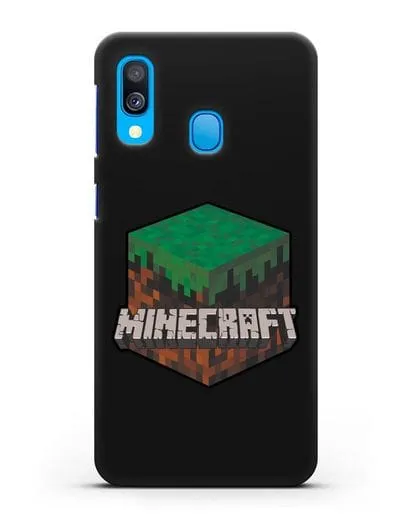 Чехол с логотипом Minecraft силиконовый для Samsung Galaxy A40 [SM-A405F]