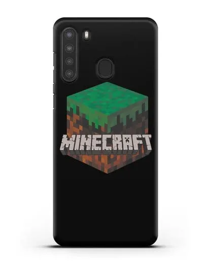 Чехол с логотипом Minecraft силиконовый для Samsung Galaxy A21 [SM-A215]
