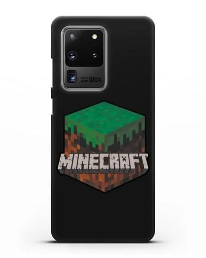 Чехол с логотипом Minecraft силиконовый для Samsung Galaxy S20 Ultra [SM-G988B]