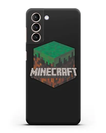 Чехол с логотипом Minecraft силиконовый для Samsung Galaxy S21 FE [G990B]