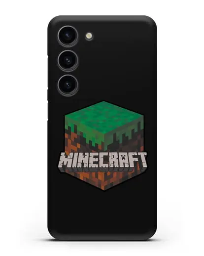 Чехол с логотипом Minecraft силиконовый для Samsung Galaxy S23 [SM-S911]