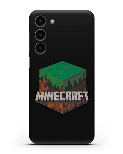 Чехол с логотипом Minecraft силиконовый для Samsung Galaxy S23 Plus [SM-S916]