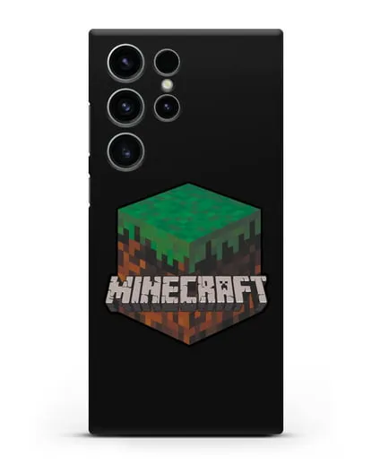 Чехол с логотипом Minecraft силиконовый для Samsung Galaxy S23 Ultra [SM-S918]