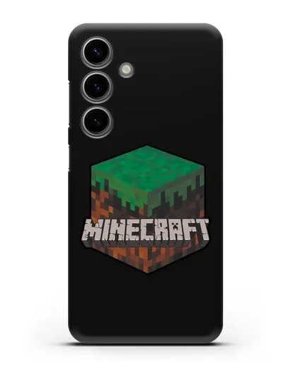 Чехол с логотипом Minecraft силиконовый для Samsung Galaxy S24