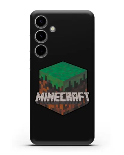 Чехол с логотипом Minecraft силиконовый для Samsung Galaxy S24 Plus